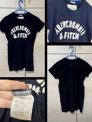 Abercrombie & Fitch navy blue cotton t-shirt Small, brand new