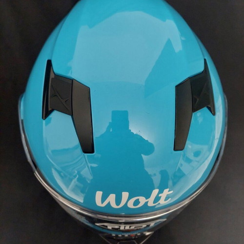 Pilot Road II motorcycle helmet medium blue flip-up with sunvisor Wolt new
