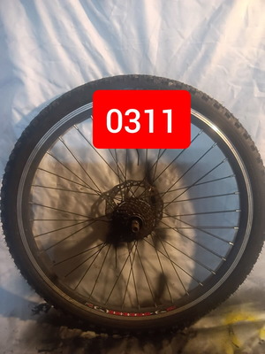 Rear Wheel for Bicycle with Disc Brake used, 7 Speed, 26" 26x1.95