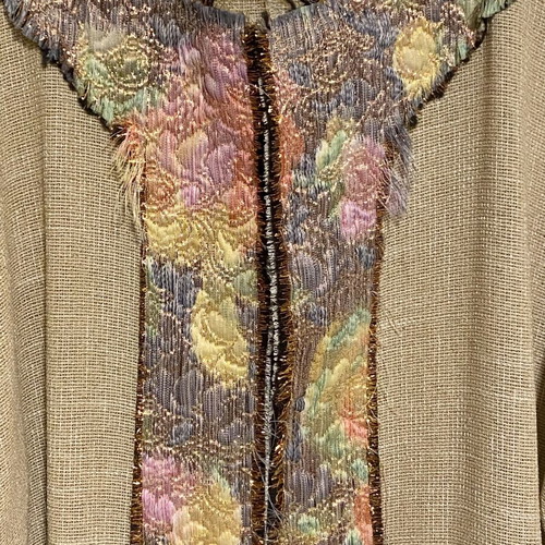 Kimono Intro costume new, beige with multicolor floral trims