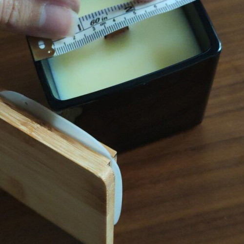 Handmade soy candle in glass container with wooden lid made to order