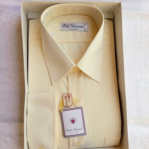 Poli Gianni men's dress shirt new, size L, light yellow