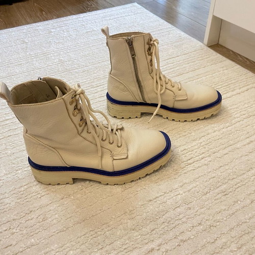 Μποτάκια Sam Edelman μεταχειρισμένα, γνήσιο δέρμα, μέγεθος 36,5-37, κρεμ