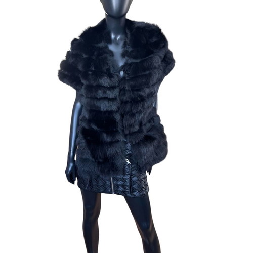 Takeshy Kurosawa black real fur vest like new