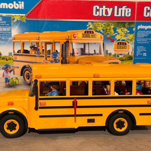 Playmobil School Bus City Life 70983 like new, complete with box and figure