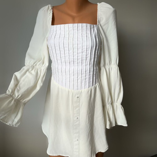 Missguided dress used, size L, white and beige