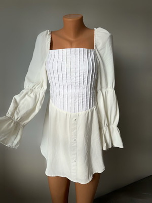 Missguided dress used, size L, white and beige