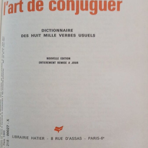 Le Nouveau Bescherelle 1 used, L'art de conjuguer, French language