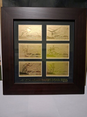 Collectible display DOHA 2006 15th Asian Games with 24k gold finish new