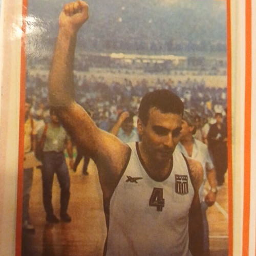 Rare collectible sticker Nikos Galis Eurobasket 87 used
