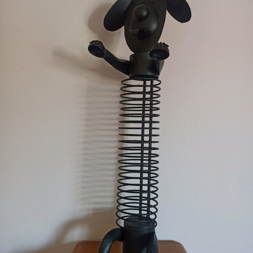 Metal CD holder dog like new, handmade with 22 slots