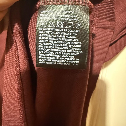 H&M Ribbed Bordeaux Blouse New, Size S
