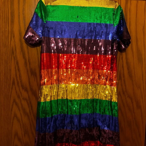 Michael Kors Rainbow Sequin Dress Medium Size New with Tags