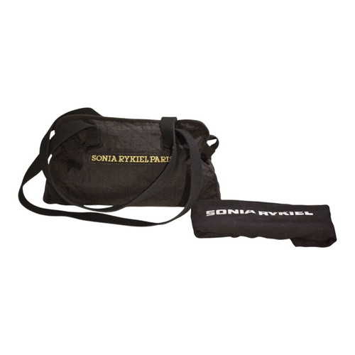 Sonia Rykiel Black Quilted Nylon Shoulder Duffle Bag used