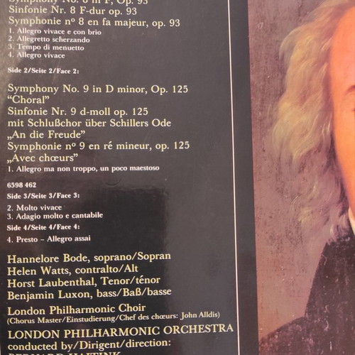 Bernard Haitink Beethoven Symphonies 8 & 9 used, 2 LP