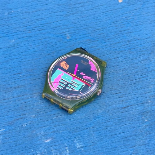 Swatch GN105 Rush For Heaven 1989 vintage watch used, no strap