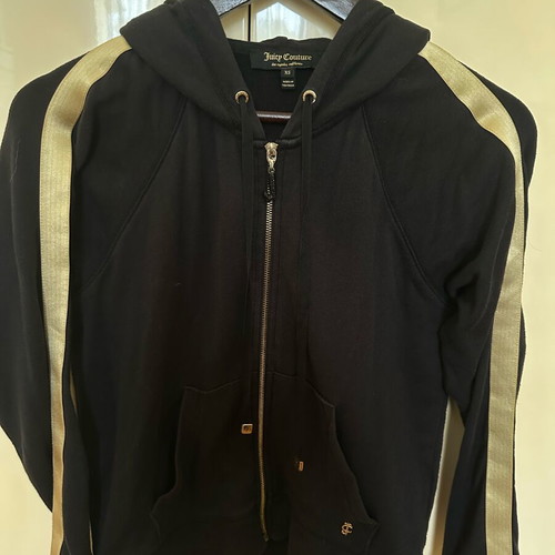 Juicy Couture hoodie like new, black with gold stripes