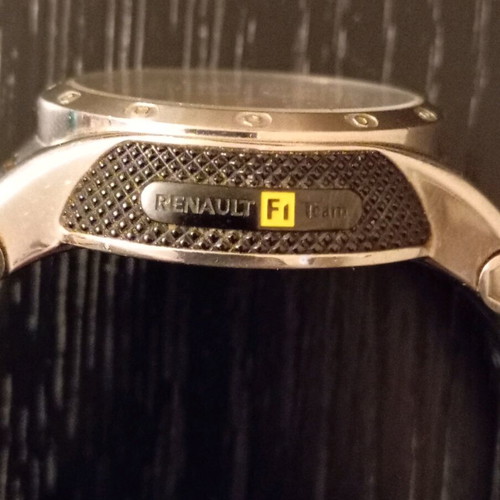 Chronotech men's watch used with black rubber strap, collectible Formula One Renault