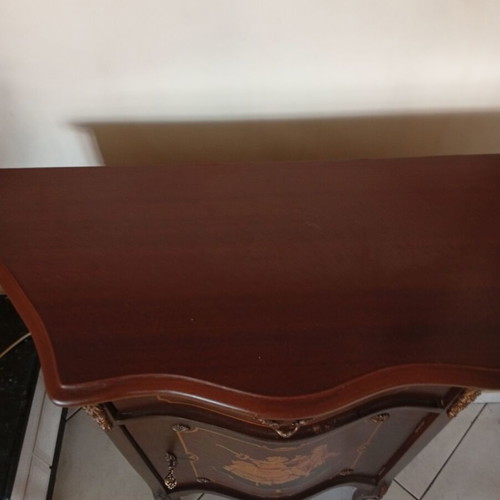 Marquetry Dressing Chest with Copper Decoration Like New