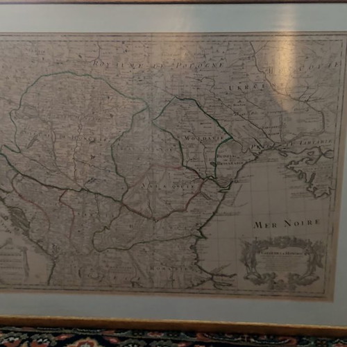 Engraving print with Europe map 1703 used