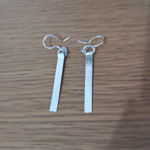 Silver bar earrings new, aluminum, minimal design