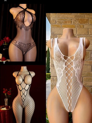 Sexy lingerie set of 3 pieces black and white new