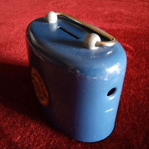Metal piggy bank Tachydromikon Tamieftirion collectible, used