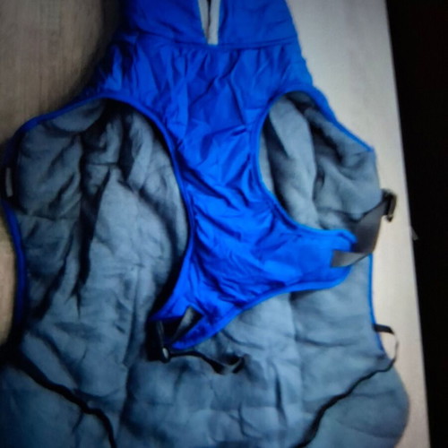 Dog jacket waterproof with gray fur lining size XL new