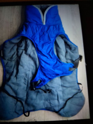Dog jacket waterproof with gray fur lining size XL new