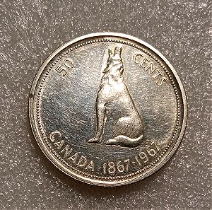 Ασημένιο Καναδά - 50 cents 1967