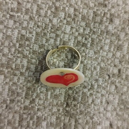 Steel ring used with bone decoration adjustable size