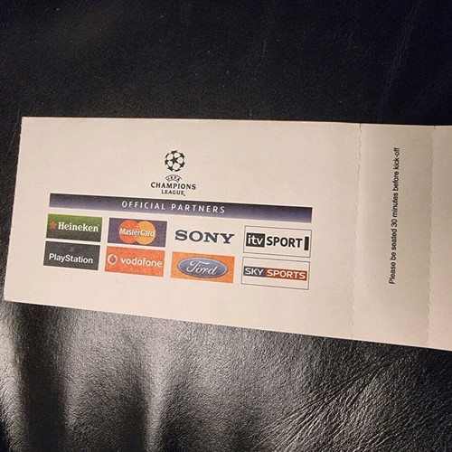 Chelsea Olympiacos ticket used from 2008 Champions League match