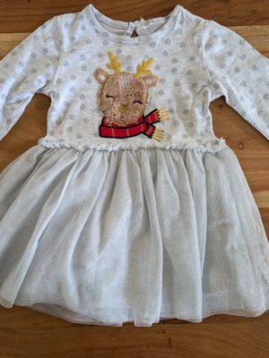 Dress with deer for girl 80 cm like new