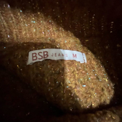 BSB sweater used, brick color with gold thread, size M