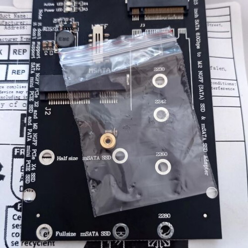 2.5 inch SATA to M.2 NGFF SSD and mSATA SSD adapter card