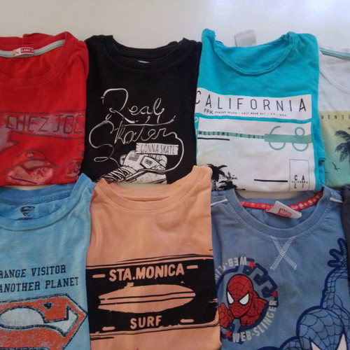 Benetton summer t-shirts used, pack of 12, branded size 5