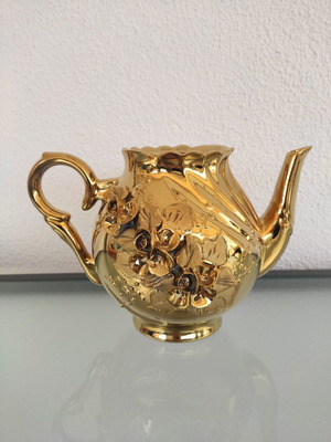 Porcelain tea set used, gilded, 5 pieces