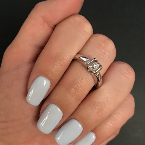 Vintage solitaire ring with brilliant k18 5.7 gr 0.20ct VS2-I-j