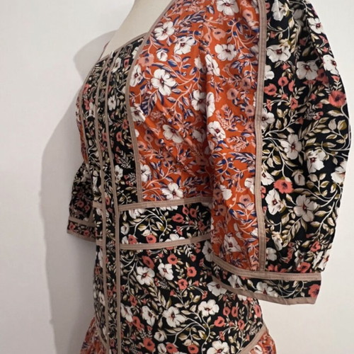 Glamorous floral midi dress new, cotton, black and orange