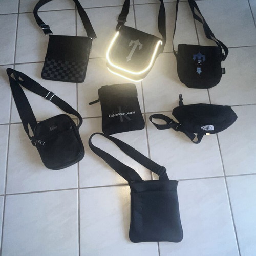 Black and purple bags, assorted styles