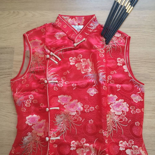 open lace back dress Red Geisha Kimono Costume for Girls Hana main image 0