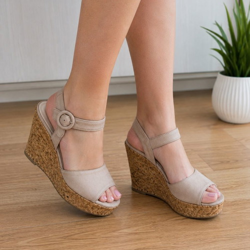 A To Z Greek women's sandals used, size 38, pink, platform 9 cm heel