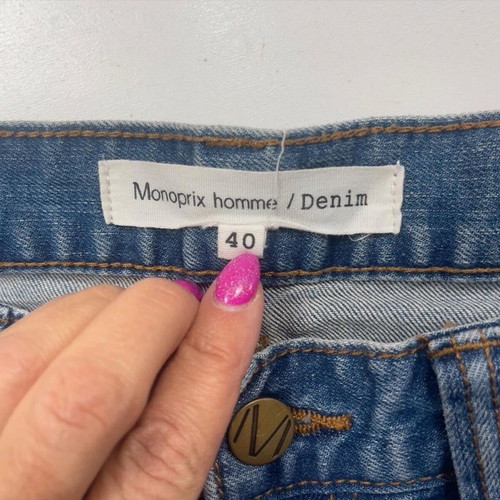 Monoprix Homme Jeans Mens Size 40 Blue Like New Slim Fit