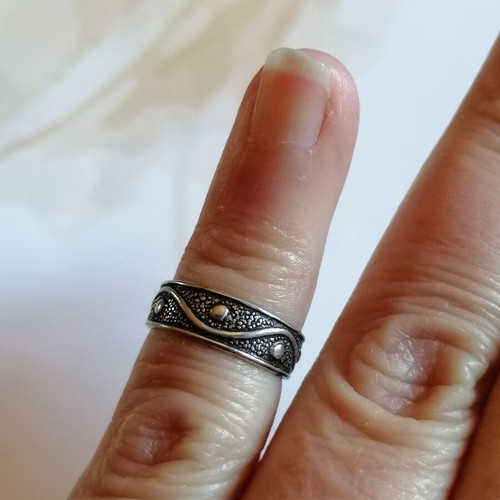 Silver 925 Toe Ring with Embossed Designs New
