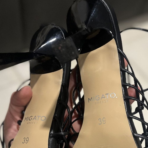 Migato black strappy platform sandals size 39