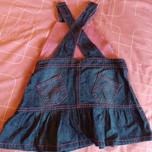 Allouette denim dress for girl 3 years 98 cm like new, pink details