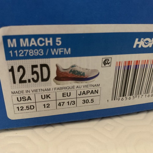 Hoka Mach 5 running shoes used, size 47 1/3, white
