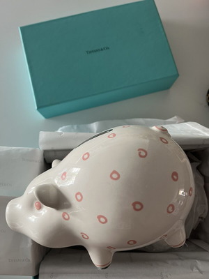 Κουμπαράς Tiffany & Co. γουρουνάκι πορσελάνης, καινούργιος, 2 τεμάχια