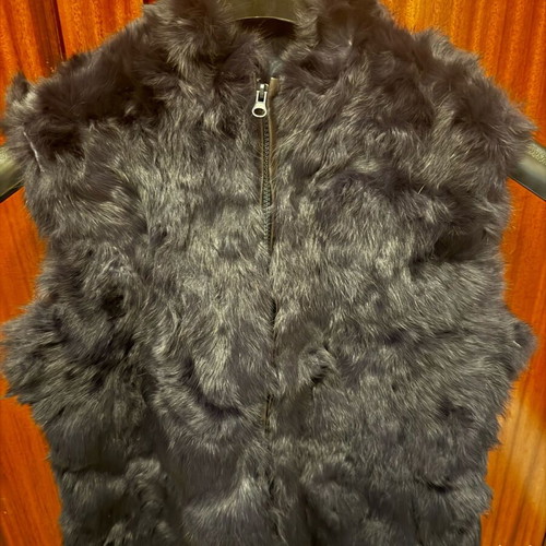 Γιλέκο σκούρο μπλε από γνήσια γούνα size small σαν καινούργιο