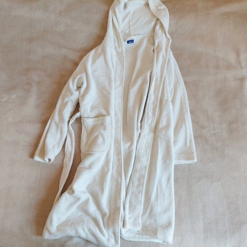 Fleece bathrobe size S like new, cream color